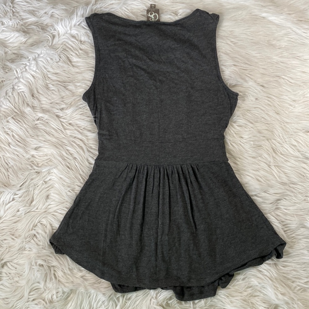 One September • Heather Grey Braided Babydoll Tank Rayon - Picture 4 of 6